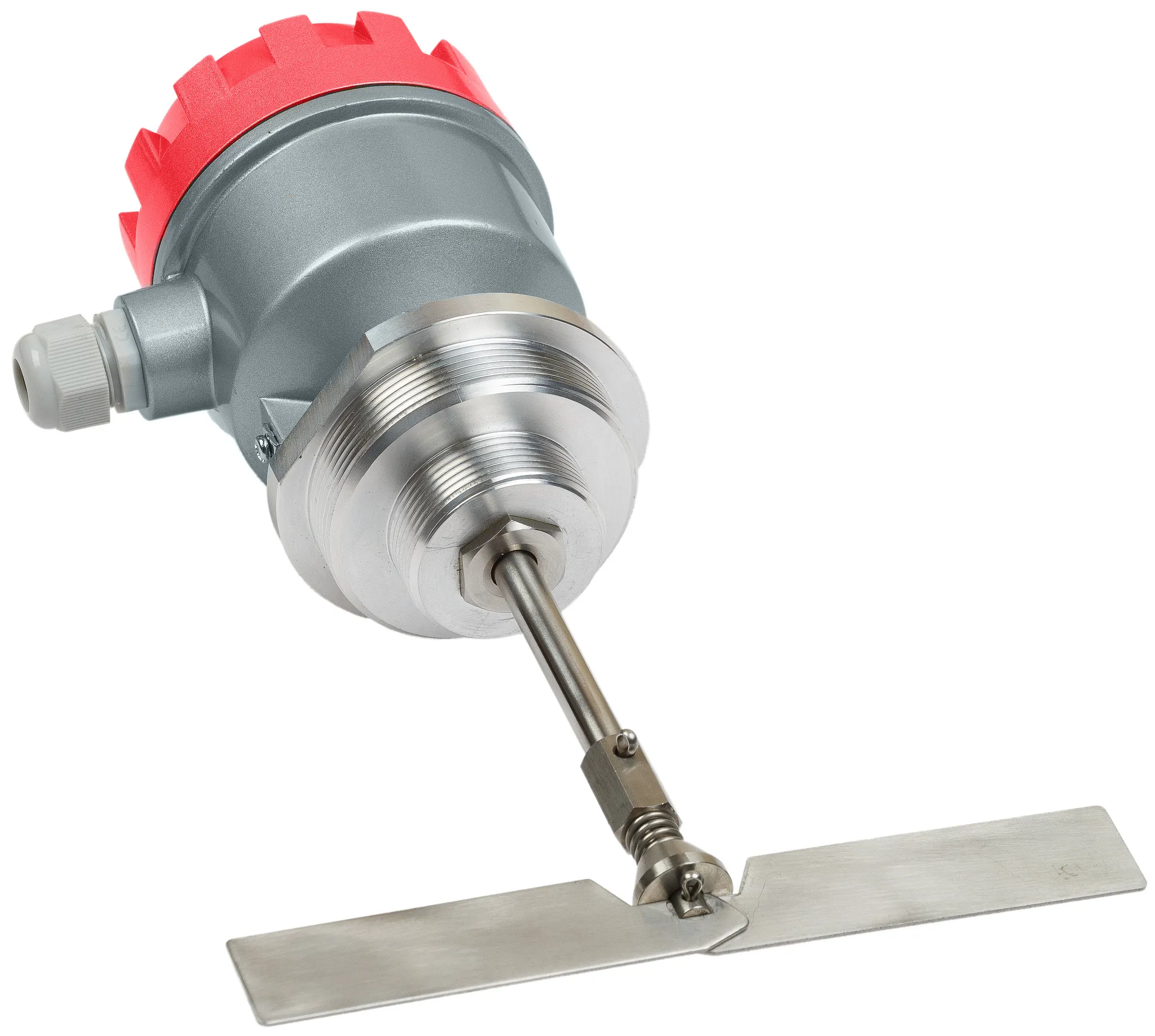 Механический ротационный датчик предельного уровня сыпучих материалов в алюм. корпусе, взрывозащ. ТР ТС 012/2011, -40 +80 С, Рmax=0.8 bar, 24 VAC, IP66, лопасть складная двухсторонняя 28х200 мм, нерж. сталь, скорость вращения 1 об/мин, соединение- резьба 