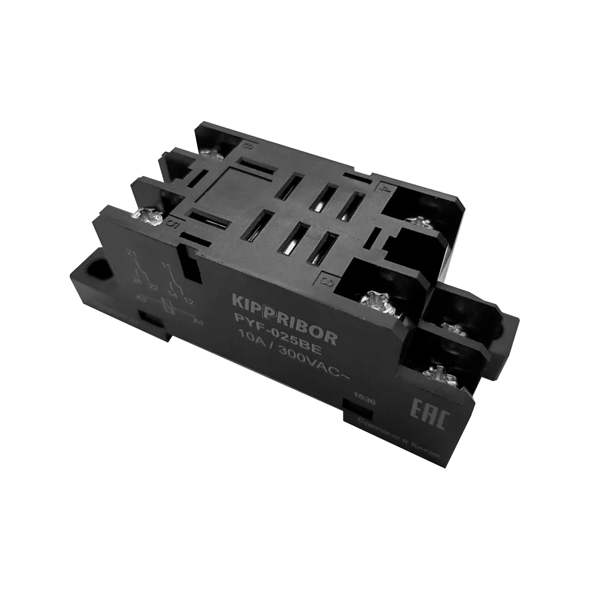 Монтажные колодки KIPPRIBOR PYF-025BE и PYF-045BE (для 2- и 4-контактных промежуточных реле серии REP)