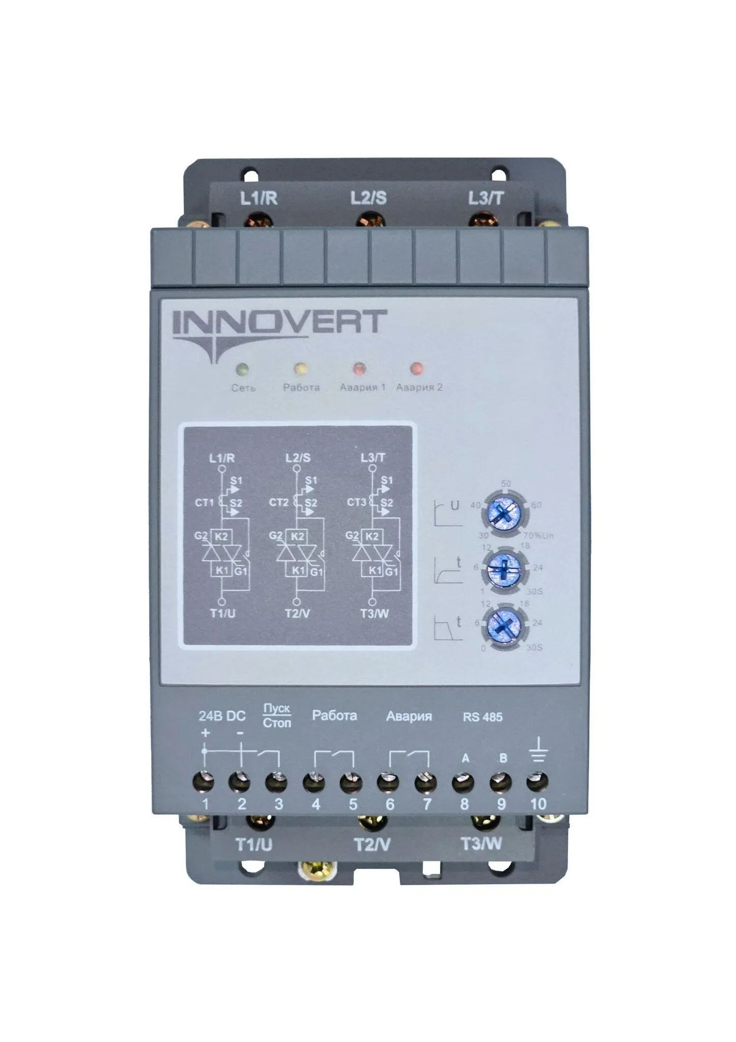INNOVERT устройство плавного пуска , номинальный ток 3 а, питание управления 220в ac, rs-485 SSD152A43E