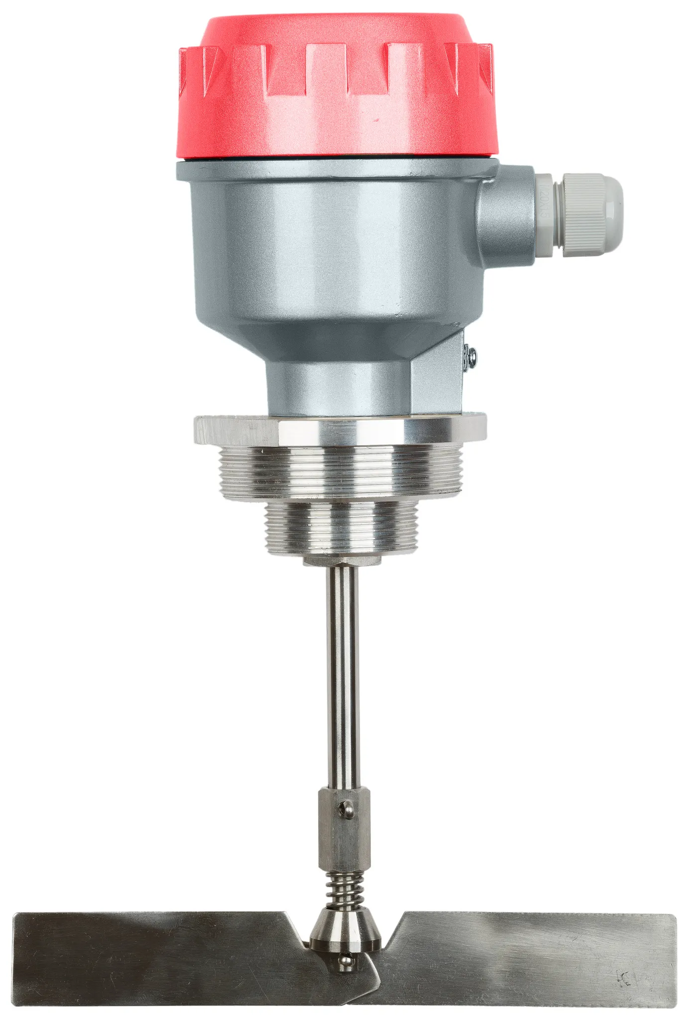 Механический ротационный датчик предельного уровня сыпучих материалов в алюм. корпусе, взрывозащ. ТР ТС 012/2011, -40 +80 С, Рmax=0.8 bar, 24 VAC, IP66, лопасть складная двухсторонняя 28х200 мм, нерж. сталь, скорость вращения 1 об/мин, соединение- резьба 