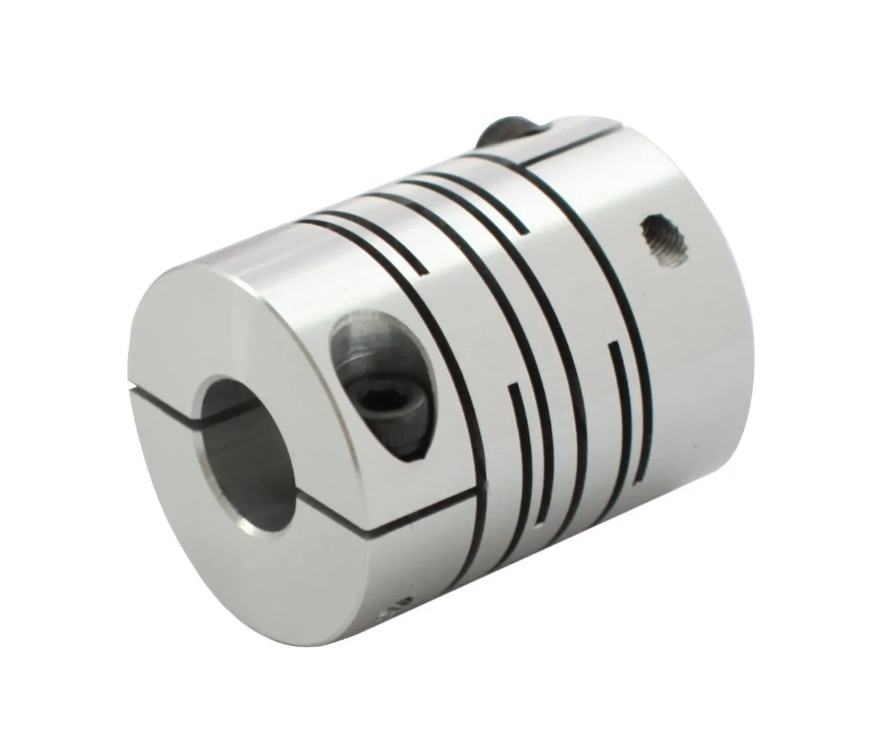 Муфта разрезная, d=25 мм, с зажимным кольцом, материал - алюминий, диаметры валов 6*10 мм, номинальный момент 1,8 Нм