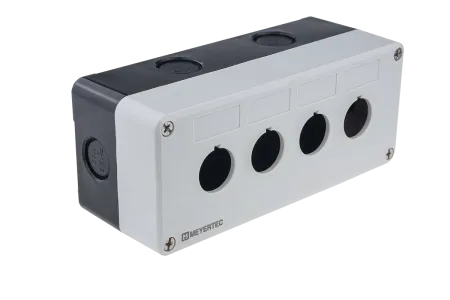 Корпус кнопочного поста, 4 отверстия, серый, IP54