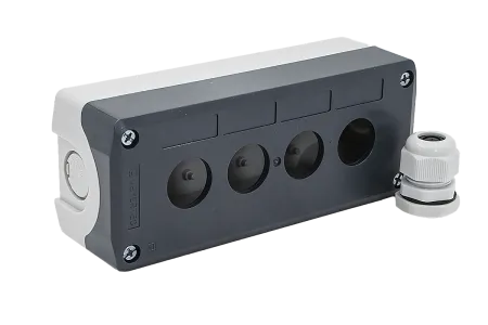 Корпус кнопочного поста, 4 места, серый, IP67