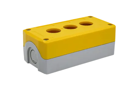 Корпус кнопочного поста, 3 места, желтый, IP67