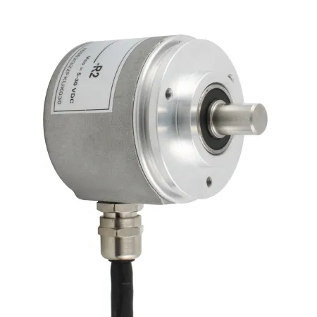 Инкрементальный программируемый энкодер D=50мм, выступающий вал 8мм, 3000 имп/об, 5…30VDC, выход TTL/HTL с инверсией