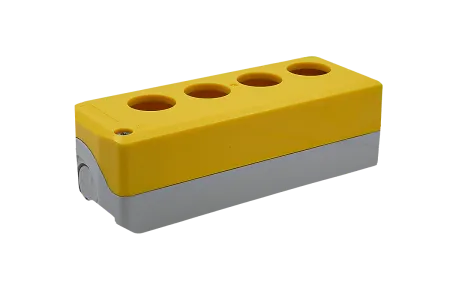 Корпус кнопочного поста, 4 места, желтый, IP67