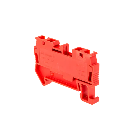 Клемма пружинная проходная, 4 мм², красная