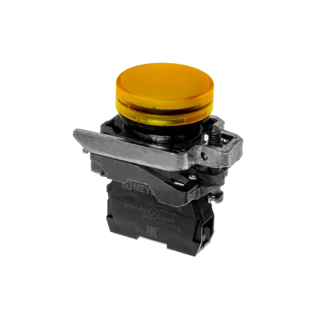 Лампа сигнальная желтая, 24V AС/DC, IP65, металл