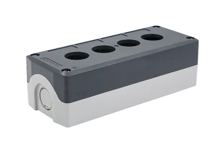 Корпус кнопочного поста, 4 места, серый, IP67