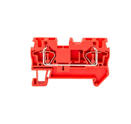 Клемма пружинная проходная, 4 мм², красная